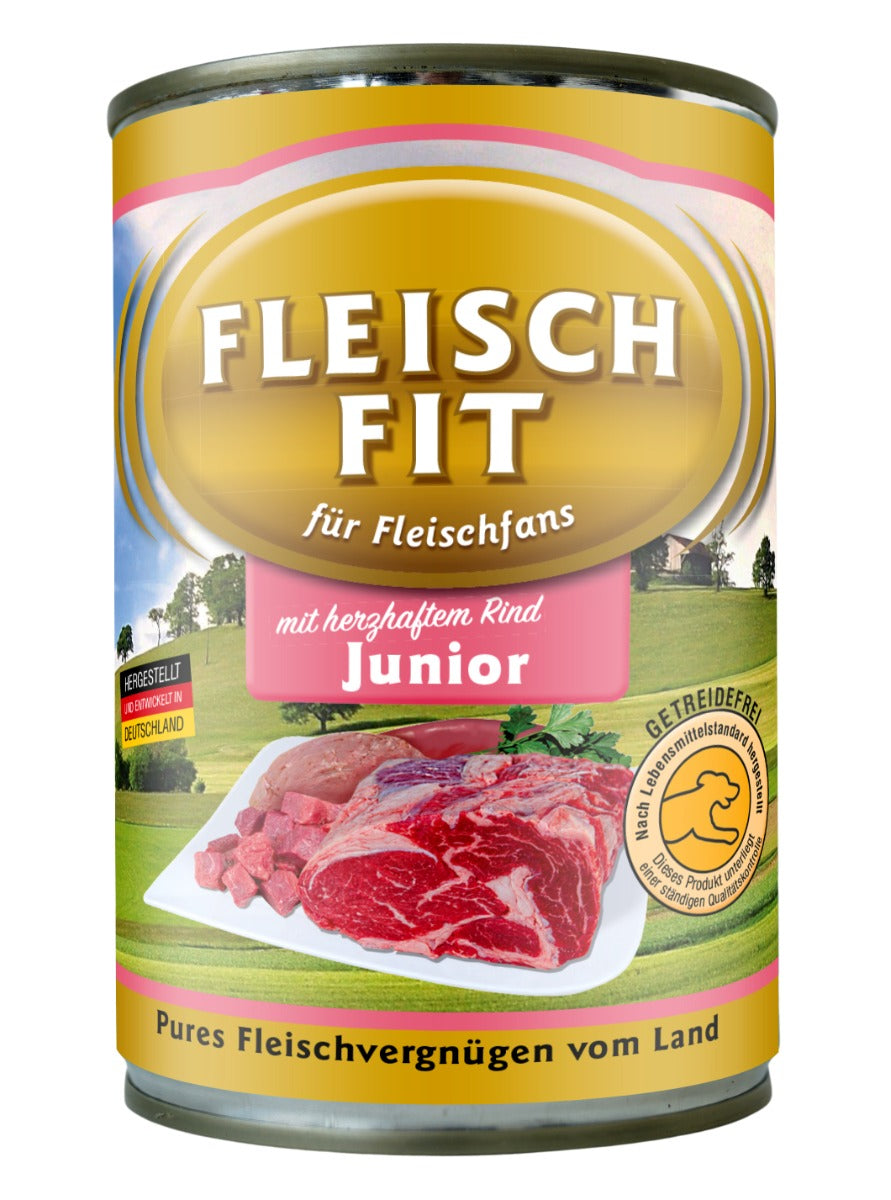FleischFit Hund Junior mit Rind