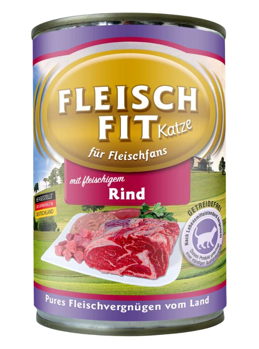 FleischFit Katze mit fleischigem Rind 400g