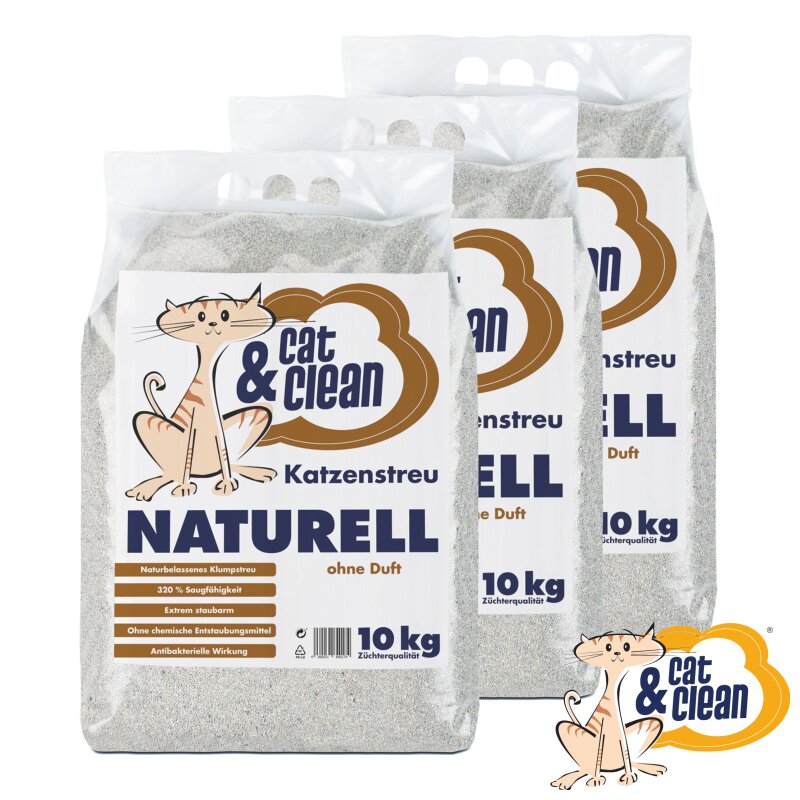 Sparpaket 3x Cat & Clean Naturell 10 kg