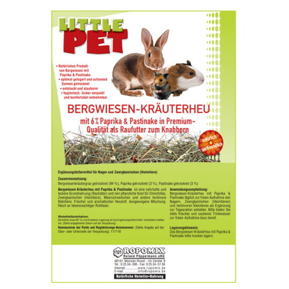 Little Pet Bergwiesen-Kräuterheu m. 6 % Paprika & Pastinake 500 g