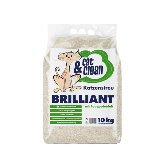 Sparpaket 3 x Cat & Clean Brilliant mit Babypuderduft 10kg