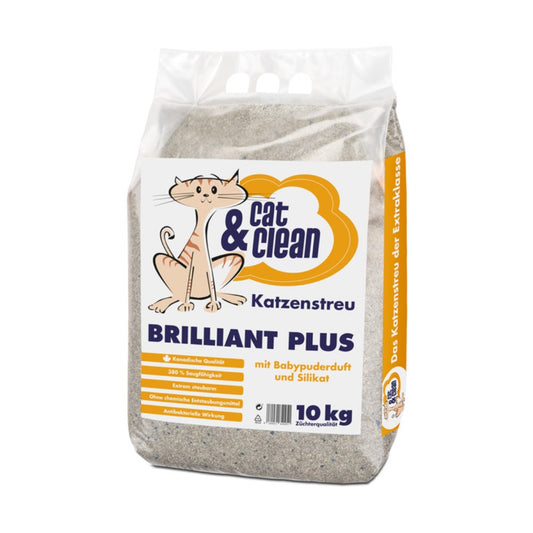 Sparpaket 3x Cat & Clean Brilliant plus Babypuderduft  mit Silikat 10kg