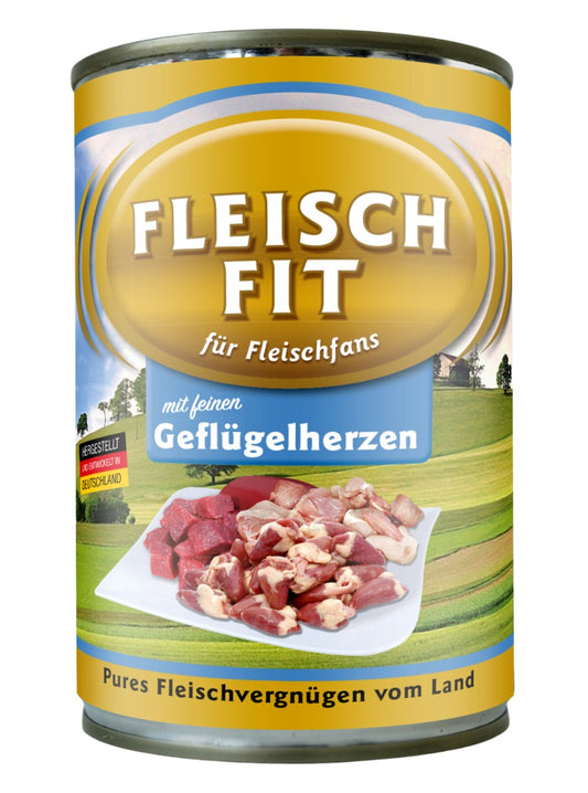 FleischFit Hund mit Geflügelherzen