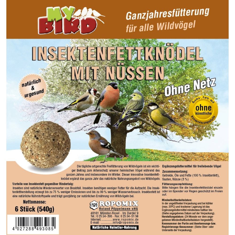 My Bird Insektenfettknödel Nüssen ohne Netz 90g