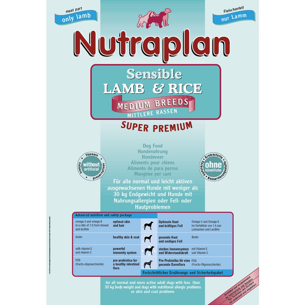 Nutraplan Sensible  Lamm + Reis Medium Breeds