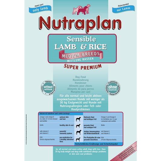 Nutraplan Sensible  Lamm + Reis Medium Breeds