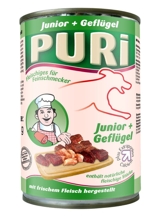 Puri Fleisch für Feinschmecker Junior + Geflügel