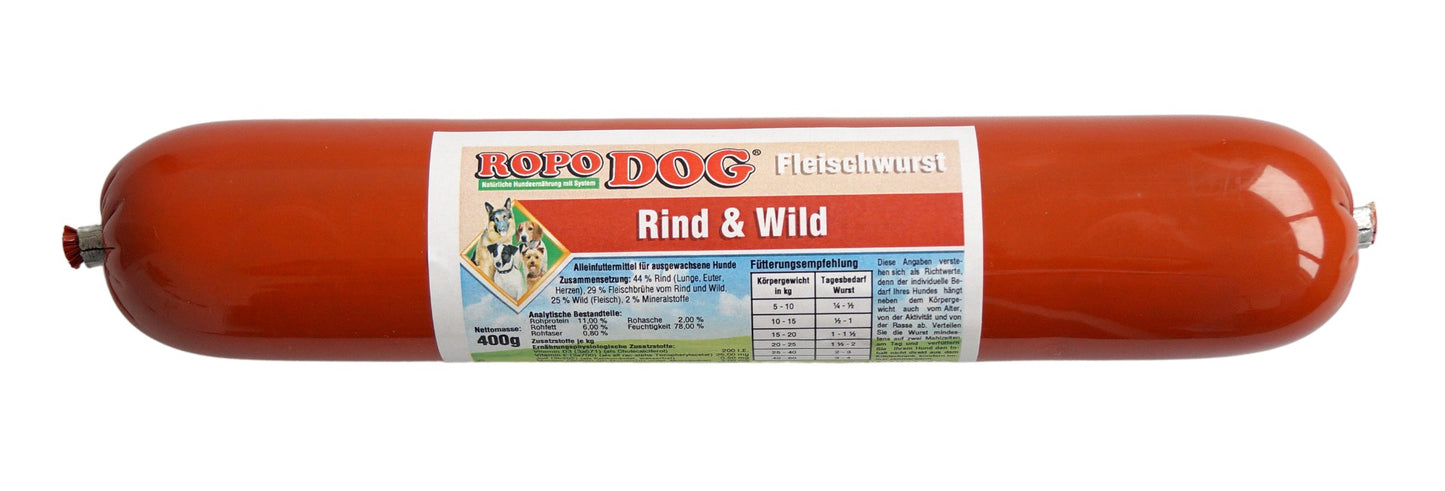 ROPODOG Fleischwurst Rind & Wild