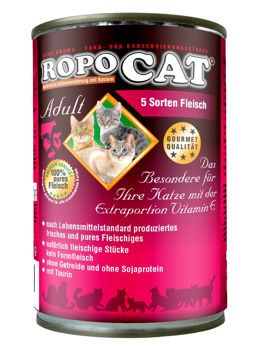 ROPOCAT 5-Sorten Fleisch (Huhn, Pute, Ente, Kaninchen, Wild)