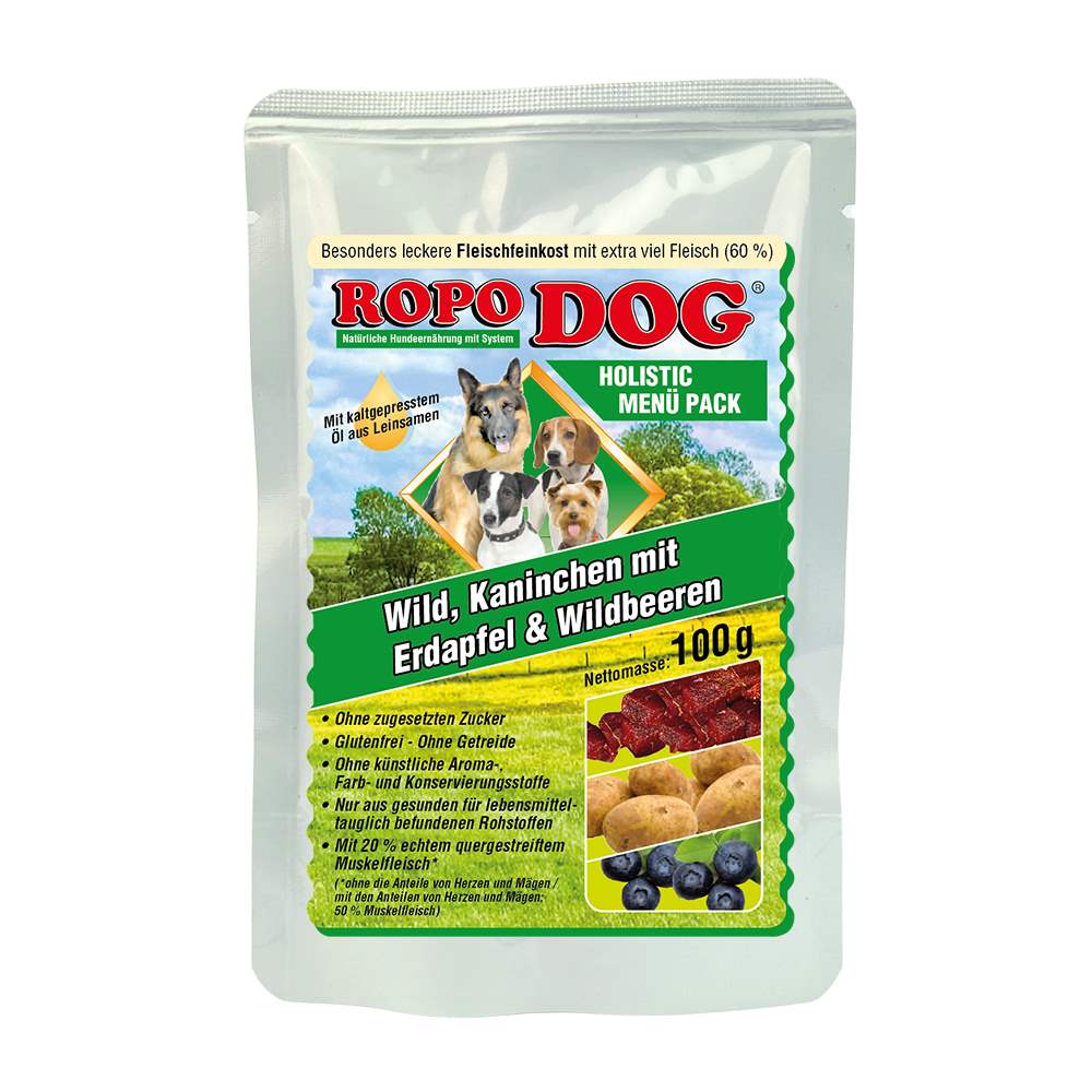 ROPODOG Holistic Menü Pack Wild, Kaninchen, Erdapfel & Wildbeeren