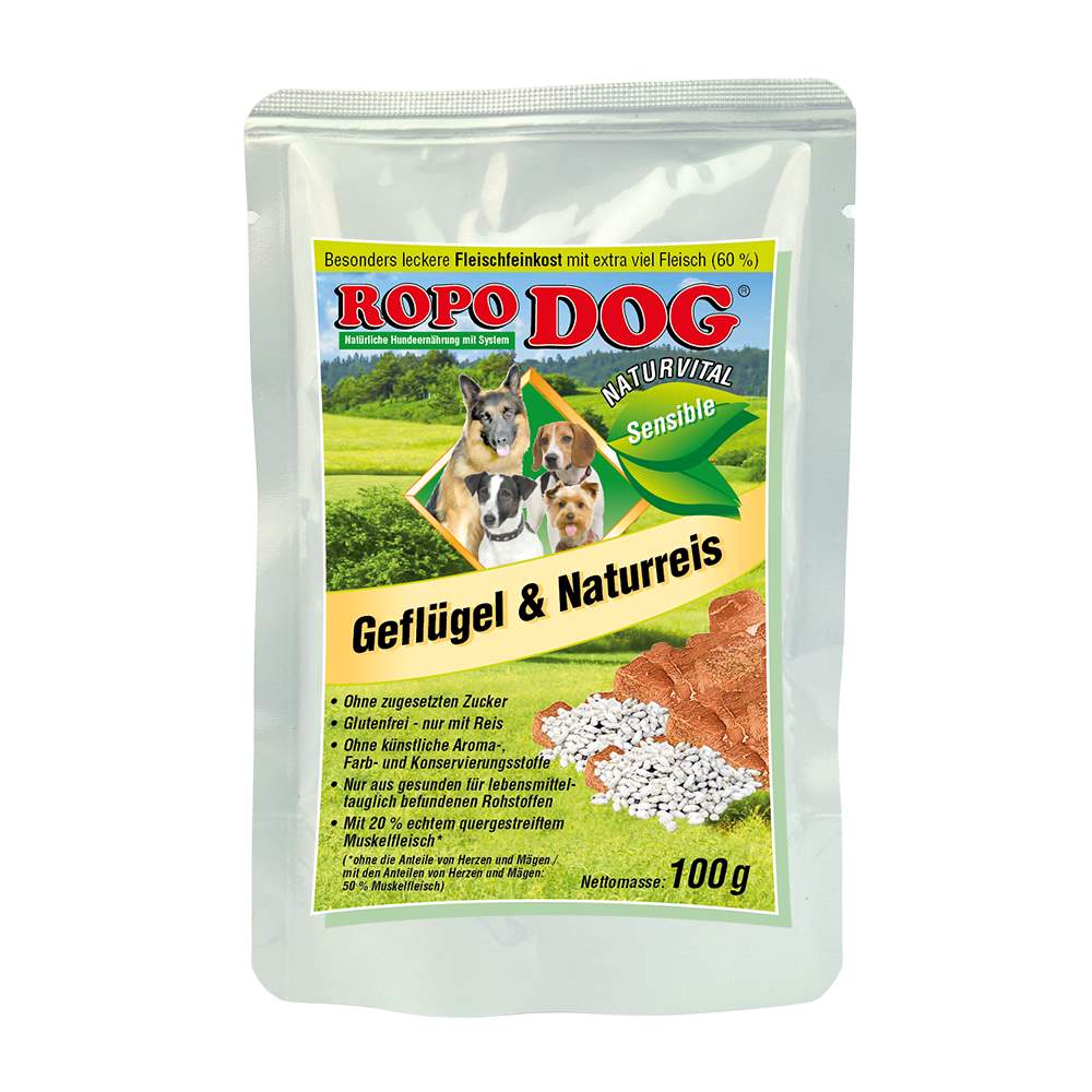 ROPODOG Naturvital Sensible Geflügel & Naturreis (Monoprotein)